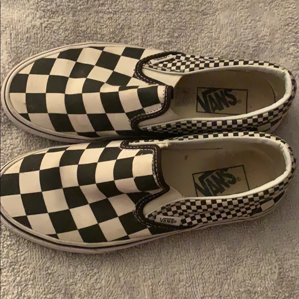 checkered vans.